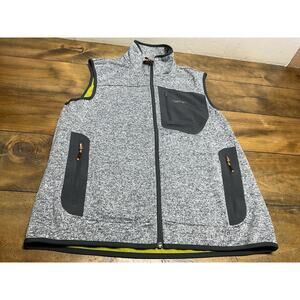 Orvis Softshell Vest Men's Medium Gray Fishing Trout Bum Fleece Lined Wind Proof
